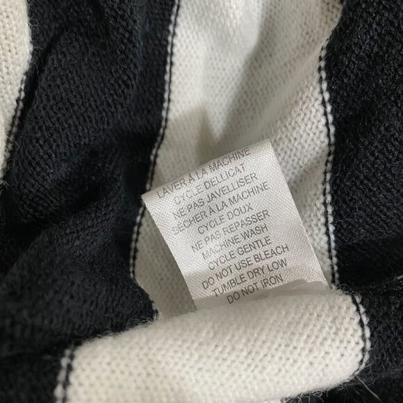 NWD Sweater Womens Size XL Black/White 100% Acrylic Striped Pullover Mock Neck - Picture 8 of 8